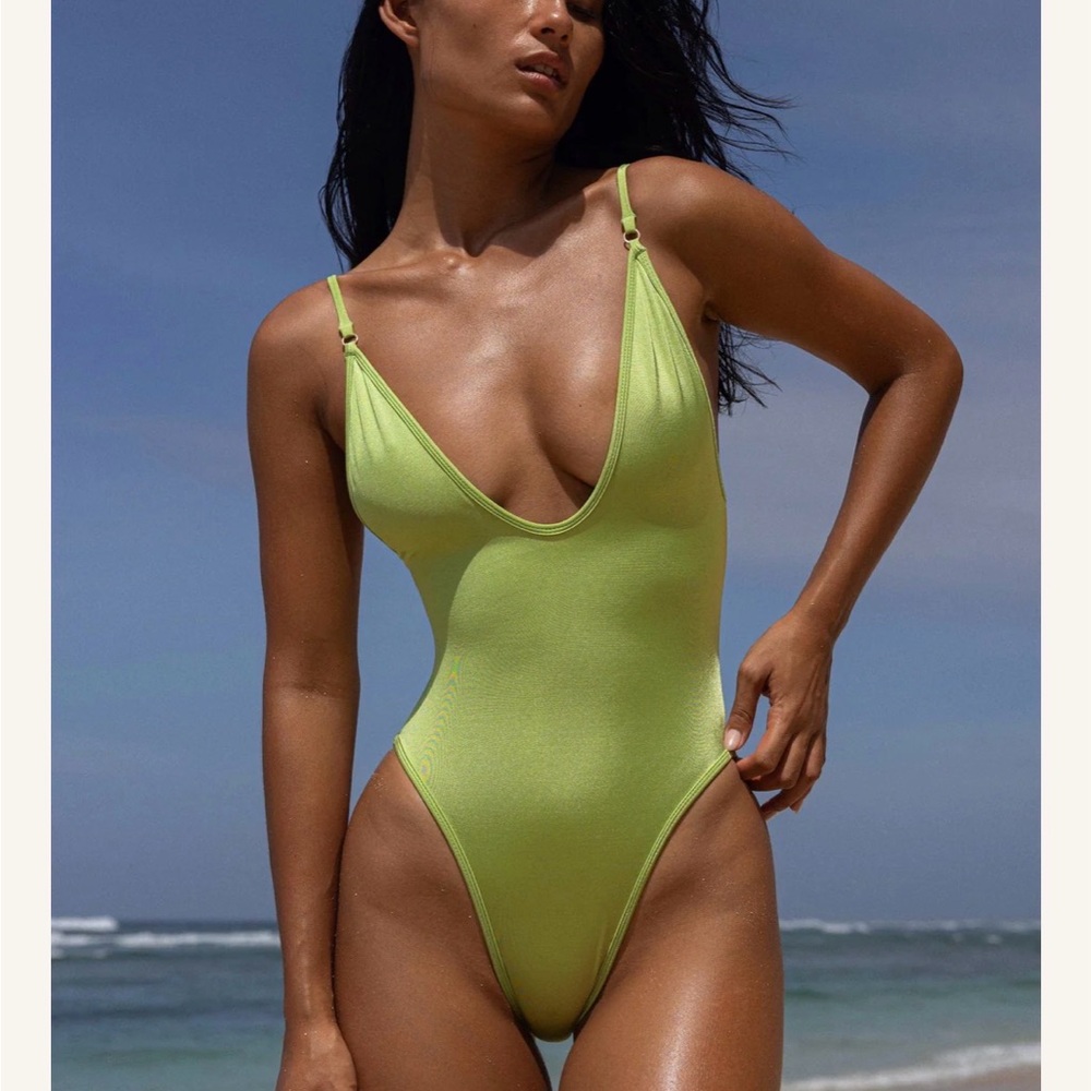 Vibrant Lime Women's One Piece Swimsuit